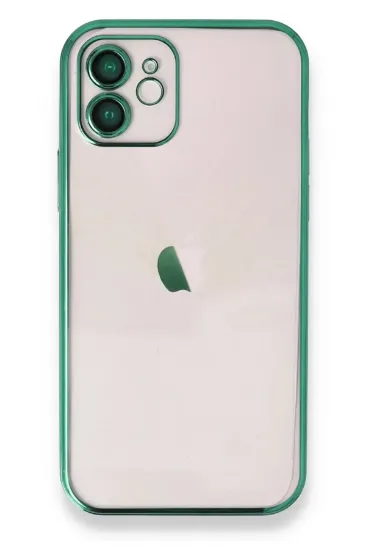 Newface iPhone 12 Kılıf Razer Lensli Silikon - Yeşil resmi