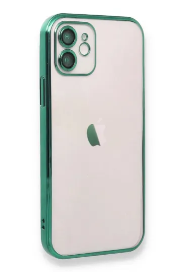 Newface iPhone 12 Kılıf Razer Lensli Silikon - Yeşil resmi