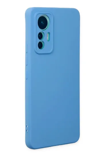 Newface Xiaomi Mi 12 Lite Kılıf Nano içi Kadife Silikon - Mavi resmi