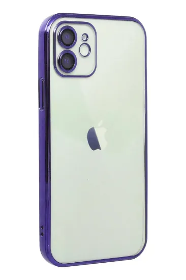 Newface iPhone 12 Kılıf Razer Lensli Silikon - Mor resmi