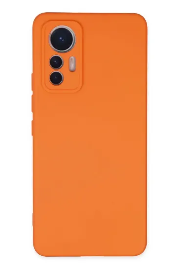 Newface Xiaomi Mi 12 Lite Kılıf Nano içi Kadife Silikon - Turuncu resmi