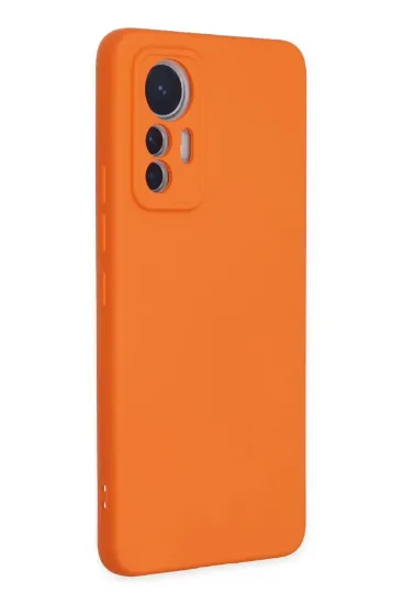 Newface Xiaomi Mi 12 Lite Kılıf Nano içi Kadife Silikon - Turuncu resmi
