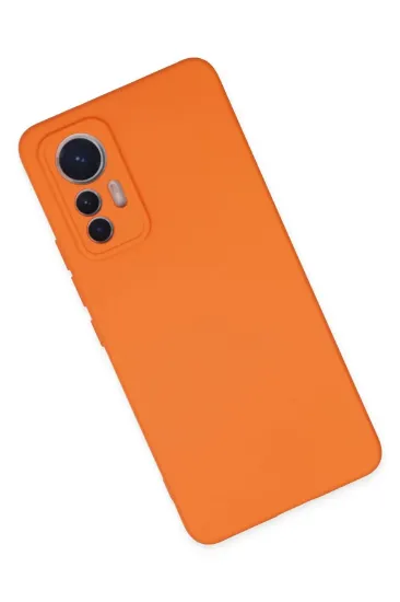 Newface Xiaomi Mi 12 Lite Kılıf Nano içi Kadife Silikon - Turuncu resmi