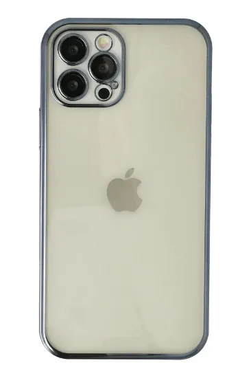 Newface iPhone 12 Pro Kılıf Razer Lensli Silikon - Mavi resmi