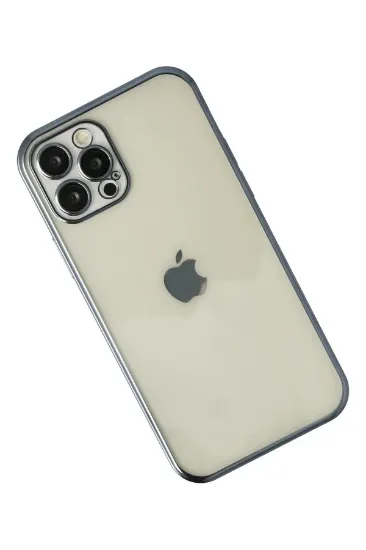 Newface iPhone 12 Pro Kılıf Razer Lensli Silikon - Mavi resmi