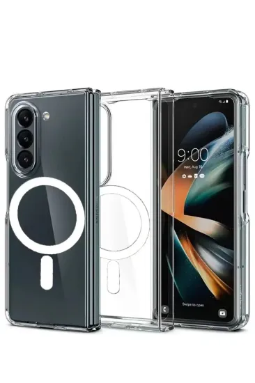 Newface Samsung Galaxy Z Fold 5 Kılıf Magneticsafe Şeffaf Silikon - Şeffaf resmi
