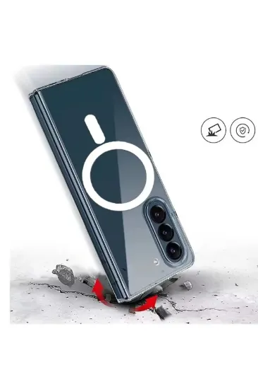 Newface Samsung Galaxy Z Fold 5 Kılıf Magneticsafe Şeffaf Silikon - Şeffaf resmi