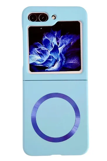 Newface Samsung Galaxy Z Flip 5 Kılıf Mata Fold Kapak - Sierra Blue resmi