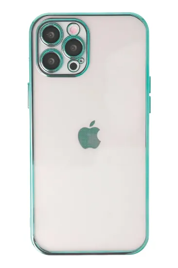 Newface iPhone 12 Pro Kılıf Razer Lensli Silikon - Yeşil resmi