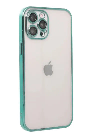 Newface iPhone 12 Pro Kılıf Razer Lensli Silikon - Yeşil resmi