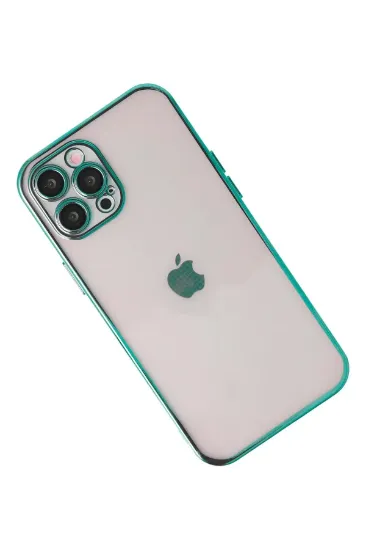 Newface iPhone 12 Pro Kılıf Razer Lensli Silikon - Yeşil resmi