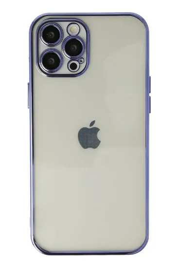 Newface iPhone 12 Pro Kılıf Razer Lensli Silikon - Mor resmi