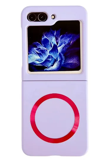 Newface Samsung Galaxy Z Flip 5 Kılıf Mata Fold Kapak - Lila resmi