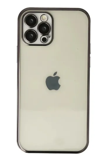 Newface iPhone 12 Pro Max Kılıf Razer Lensli Silikon - Siyah resmi