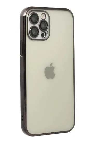 Newface iPhone 12 Pro Max Kılıf Razer Lensli Silikon - Siyah resmi