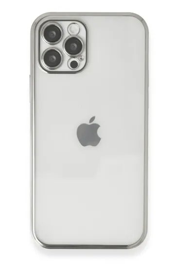 Newface iPhone 12 Pro Max Kılıf Razer Lensli Silikon - Gümüş resmi