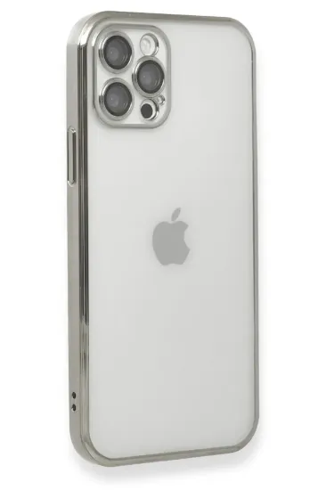 Newface iPhone 12 Pro Max Kılıf Razer Lensli Silikon - Gümüş resmi