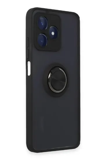 Newface Realme C53 Kılıf Montreal Yüzüklü Silikon Kapak - Siyah resmi