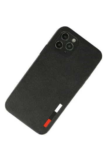 Newface iPhone 11 Pro Max Kılıf Loop Deri Silikon - Siyah resmi
