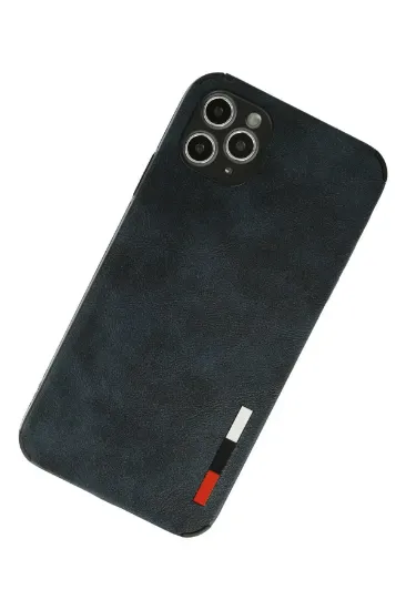 Newface iPhone 11 Pro Max Kılıf Loop Deri Silikon - Lacivert resmi