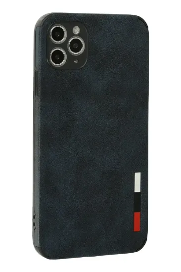 Newface iPhone 11 Pro Max Kılıf Loop Deri Silikon - Lacivert resmi