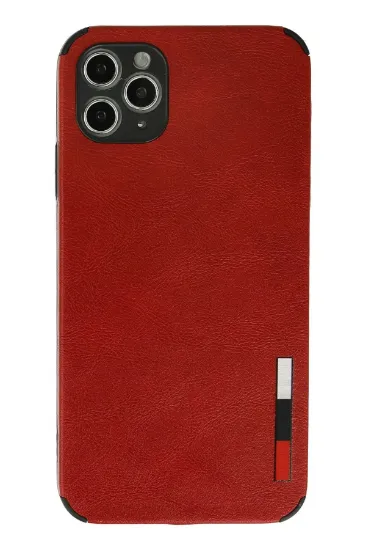 Newface iPhone 11 Pro Max Kılıf Loop Deri Silikon - Kırmızı resmi