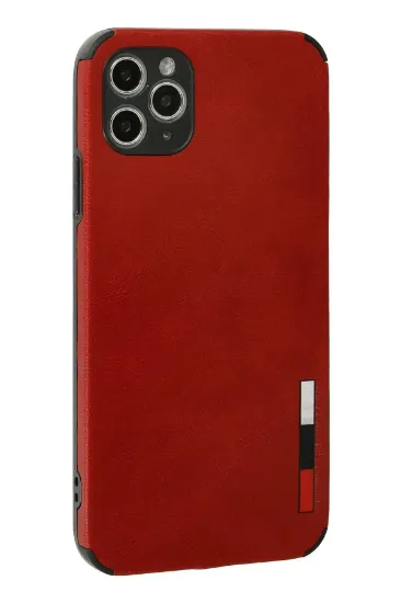 Newface iPhone 11 Pro Max Kılıf Loop Deri Silikon - Kırmızı resmi