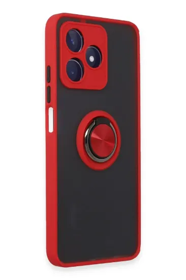 Newface Realme C53 Kılıf Montreal Yüzüklü Silikon Kapak - Kırmızı resmi