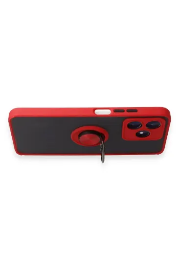 Newface Realme C53 Kılıf Montreal Yüzüklü Silikon Kapak - Kırmızı resmi