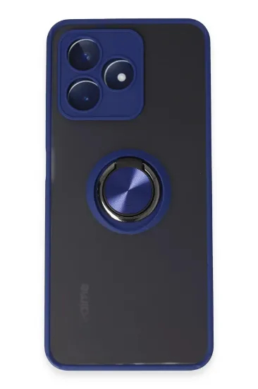 Newface Realme C53 Kılıf Montreal Yüzüklü Silikon Kapak - Lacivert resmi