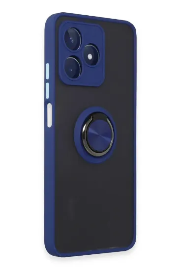 Newface Realme C53 Kılıf Montreal Yüzüklü Silikon Kapak - Lacivert resmi