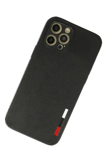 Newface iPhone 12 Pro Max Kılıf Loop Deri Silikon - Siyah resmi