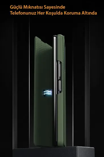 Newface Samsung Galaxy Z Fold 3 Kılıf Fold Karbon Kapak - Siyah resmi