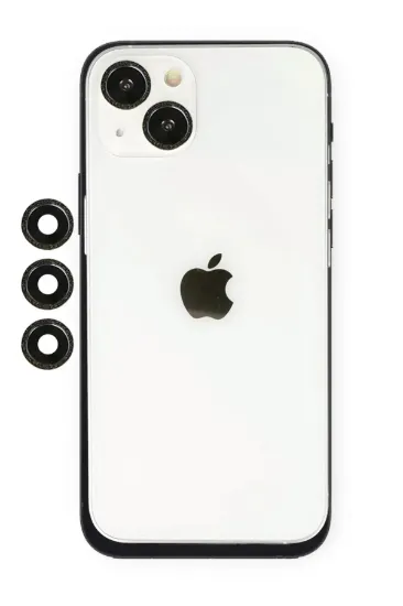 Newface iPhone 14 Shine Kamera Lens - Siyah resmi