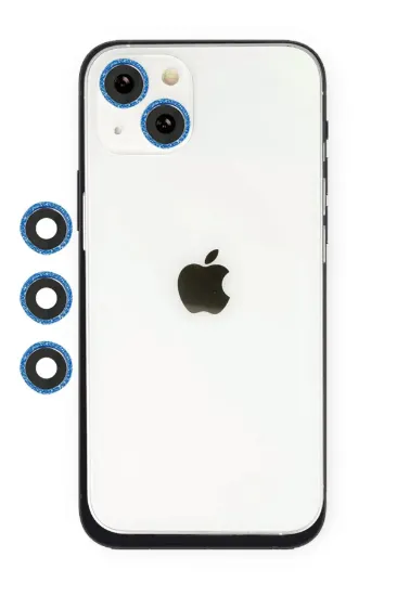 Newface iPhone 14 Shine Kamera Lens - Mavi resmi