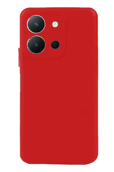 Newface Vivo Y36 Kılıf Nano içi Kadife Silikon - Kırmızı resmi