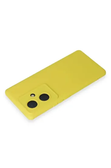 Newface Vivo V29 Lite Kılıf Nano içi Kadife Silikon - Sarı resmi