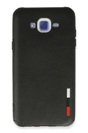 Newface Samsung Galaxy J7 Kılıf Loop Deri Silikon - Siyah resmi