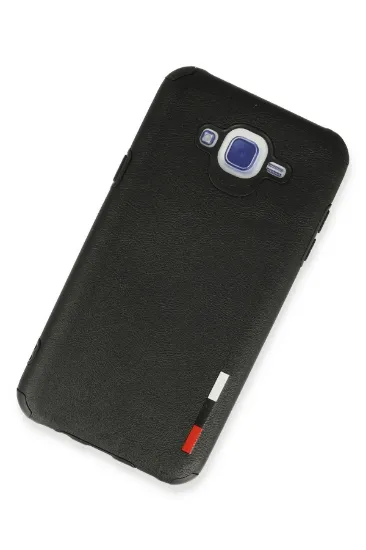 Newface Samsung Galaxy J7 Kılıf Loop Deri Silikon - Siyah resmi