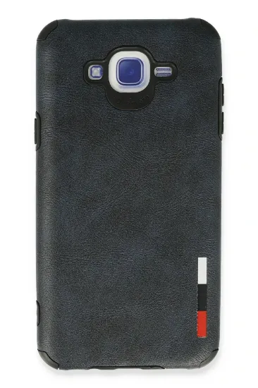 Newface Samsung Galaxy J7 Kılıf Loop Deri Silikon - Lacivert resmi