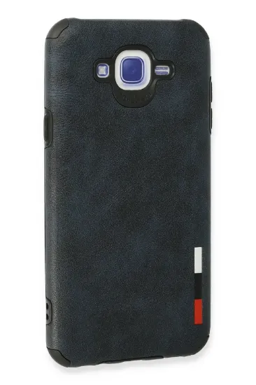 Newface Samsung Galaxy J7 Kılıf Loop Deri Silikon - Lacivert resmi