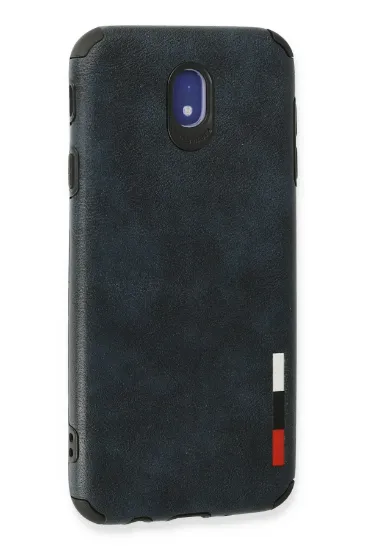 Newface Samsung Galaxy J7 Pro / J730 Kılıf Loop Deri Silikon - Lacivert resmi