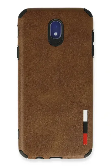 Newface Samsung Galaxy J7 Pro / J730 Kılıf Loop Deri Silikon - Kahverengi resmi