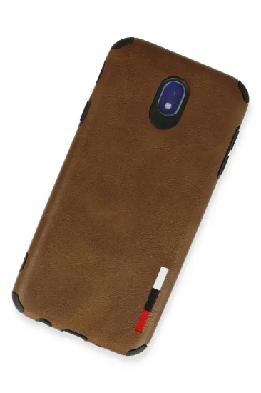 Newface Samsung Galaxy J7 Pro / J730 Kılıf Loop Deri Silikon - Kahverengi resmi