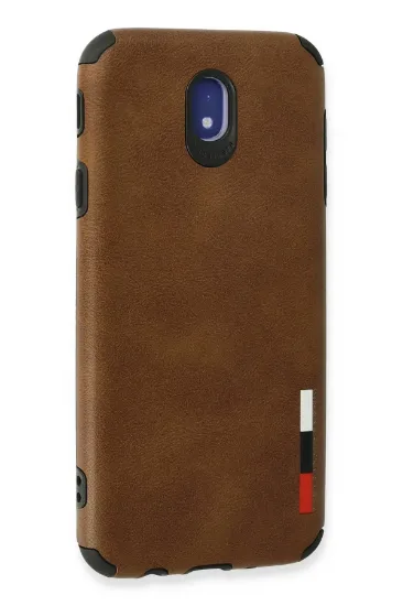 Newface Samsung Galaxy J7 Pro / J730 Kılıf Loop Deri Silikon - Kahverengi resmi