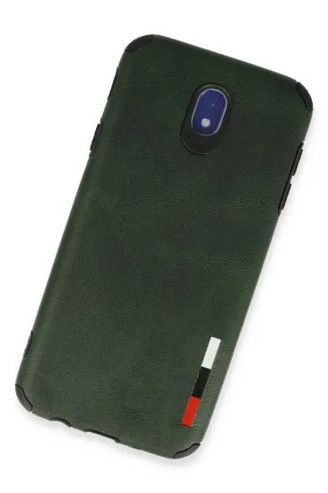 Newface Samsung Galaxy J7 Pro / J730 Kılıf Loop Deri Silikon - Yeşil resmi
