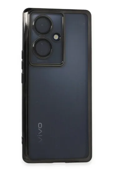 Newface Vivo V29 Lite Kılıf Razer Lensli Silikon - Siyah resmi