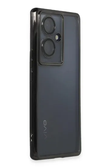 Newface Vivo V29 Lite Kılıf Razer Lensli Silikon - Siyah resmi
