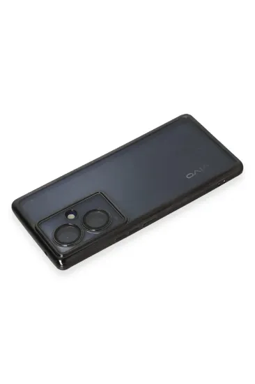 Newface Vivo V29 Lite Kılıf Razer Lensli Silikon - Siyah resmi