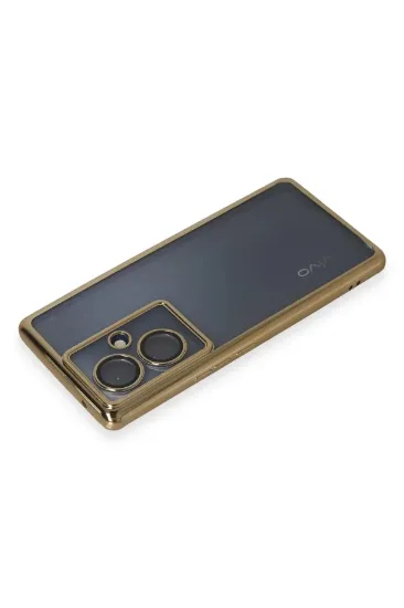 Newface Vivo V29 Lite Kılıf Razer Lensli Silikon - Gold resmi